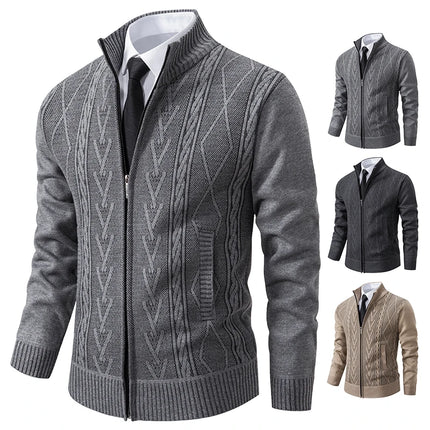 GQXAONC Cashmere Padded Mens Coat Warm Casual Knitwear by zapcart