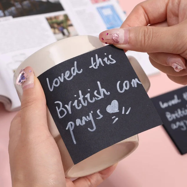 Choice Black Sticky Notes With White Pens For School by zapcart