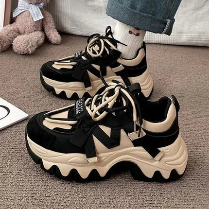Women's Thick Bottom Casual Sneakers Cushioned Outsole by zapcart