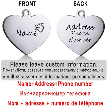 PAWFECT Dog ID Heart Tag Custom Engraved Pet Necklace by zapcart