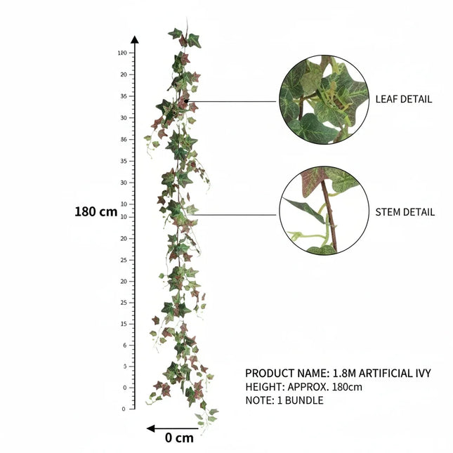 Artificial IVY Vine Grape Leaf Trailing Plant Indoor Wall Decor by zapcart