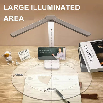 LED Desk Lamp 3 Levels Dimmable Touch Night Light USB Rechargeable Eye Protection Foldable Table Lamp For Bedroom Bedside Desk by zapcart