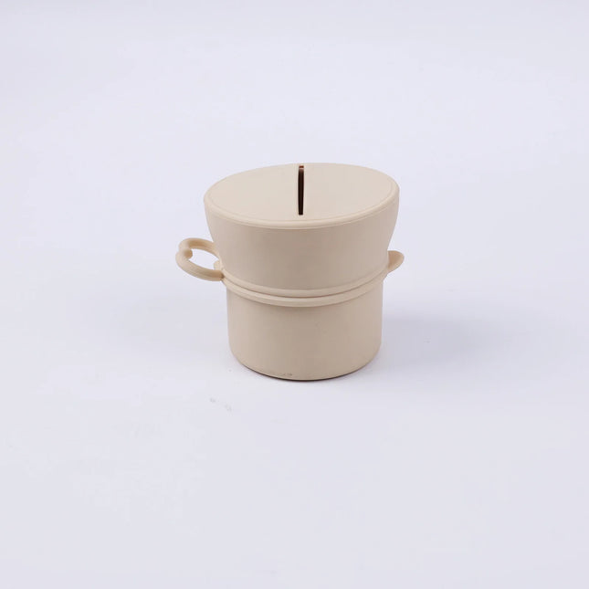 Portable Silicone Cup with Handle Food Grade Easy Clean Travel Mug BPA Free Leak Proof Drinking Cup for Outdoor Office by zapcart