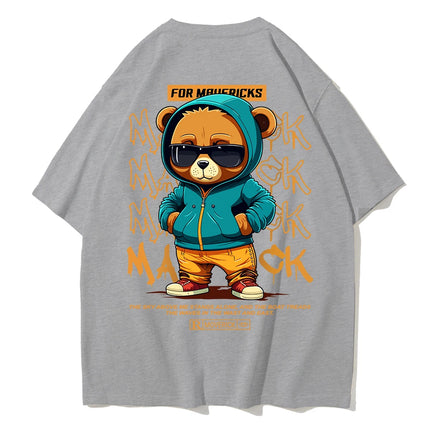 Teekossc Bear Pattern Cotton T Shirt Men Breathable by zapcart