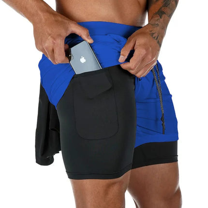 Ledpcn Men Quick Dry 2 In 1 Shorts For Beach Fitness by zapcart