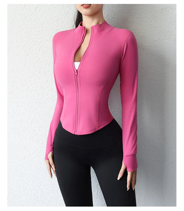 New 2023 Slimming Yoga Jacket For Women Zip Front Fitness by zapcart