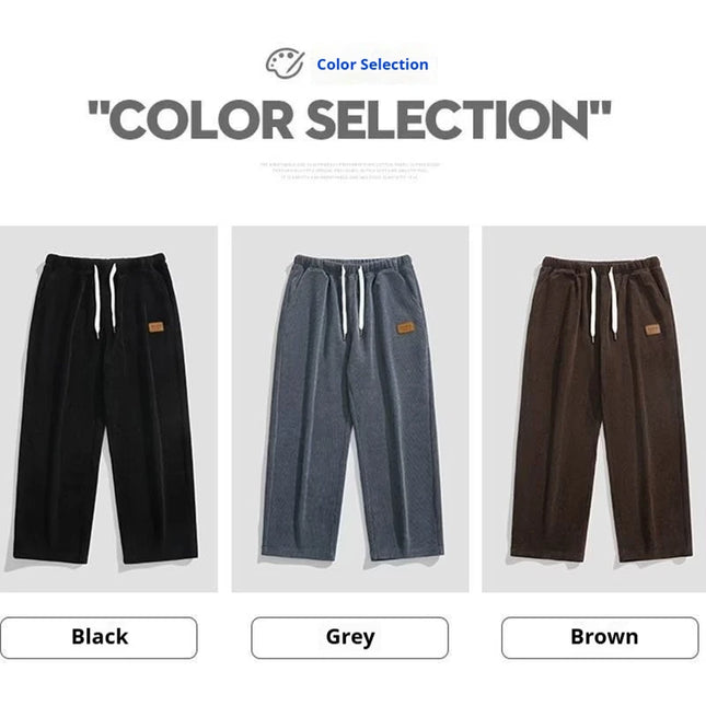 Ayrbao Corduroy Heavyweight Sweatpants For Men Casual Wear by zapcart