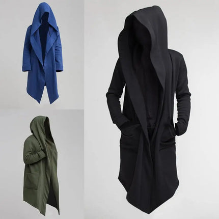 Closure Men Oversize Long Coat Autumn Trench Filming by zapcart