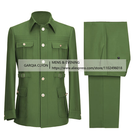 CN Jiangsu Men Suits 2 Piece Slim Fit Blazer Pants Business by zapcart