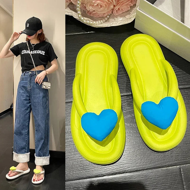 Rainbow Color Flip Flops Women Soft Sole Comfort Slippers by zapcart