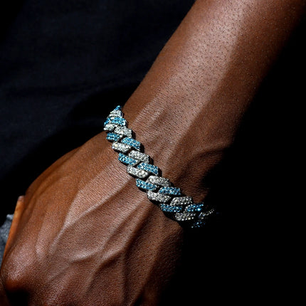 SUBOLLOWCN Iced Prong Cuban Chain Bracelet For Men Women by zapcart