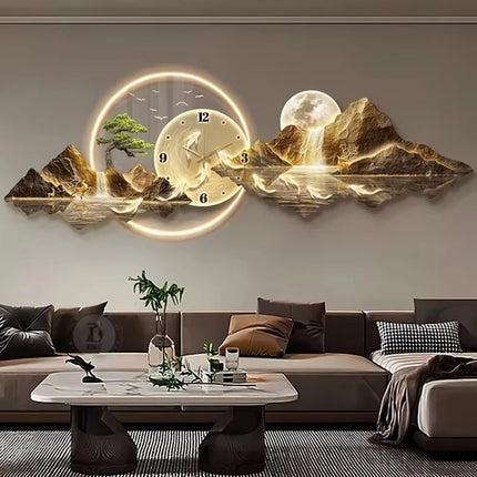 Design Luxury LED Wall Clock For Modern Living Room Decor by zapcart
