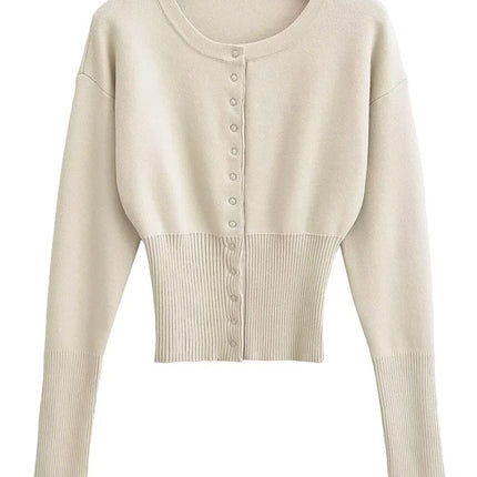 Tossy Autumn Knitwear Cardigan Top For Women Slim Cropped by zapcart