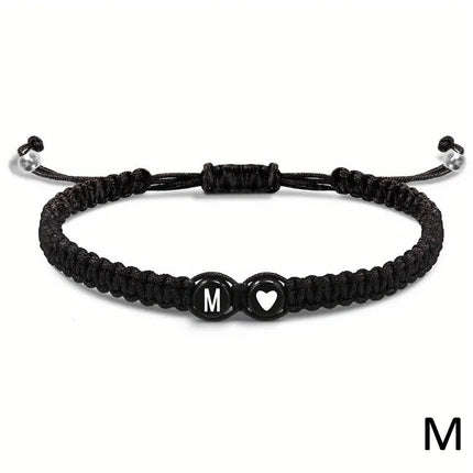 Initial Heart Bracelets Unisex Handmade Adjustable A Z Name by zapcart