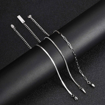 Men's Thin Chain Bracelet,Never Fade Stainless Steel Adjustable Wristband,Minimalist Hip Hop Jewelry Gift by zapcart