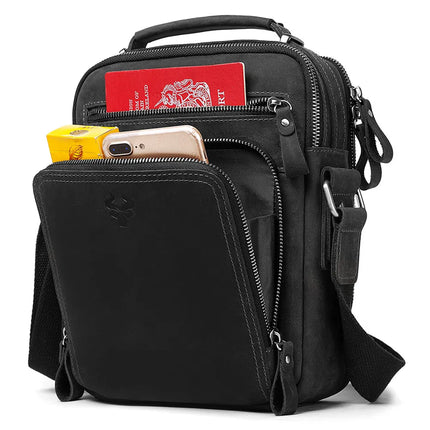 HUMERPAUL Genuine Leather Mens Shoulder Bag Large Capacity by zapcart