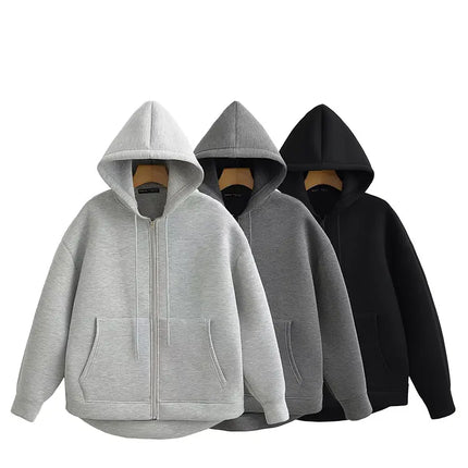 Trafza Hooded Autumn Jacket for Women Warm Casual Outerwear by zapcart