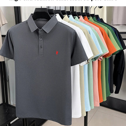 Men's Polo Shirt Embroidered Pony CN Zhejiang Breathable by zapcart