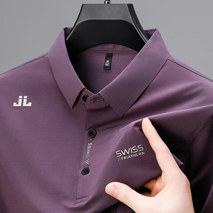 Choice Mens Business Casual Polo Shirt Badge Breathable by zapcart