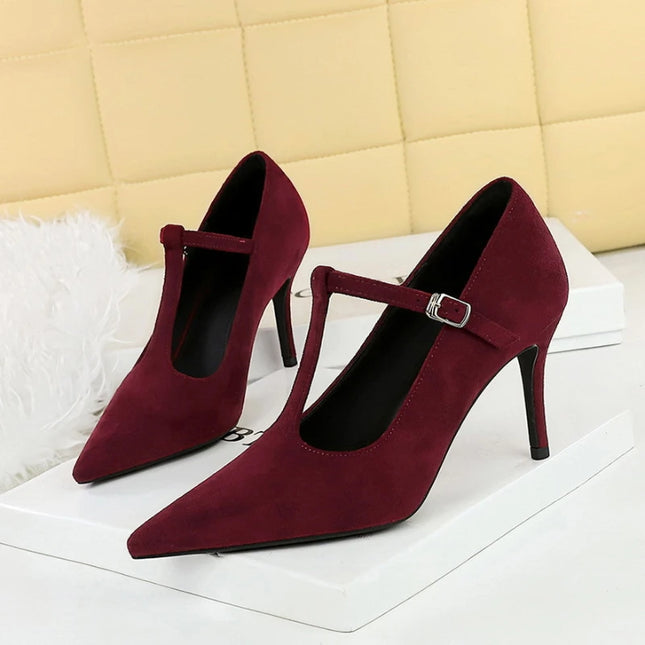 YUDX Pointed Toe High Heels For Women Premium Suede by zapcart
