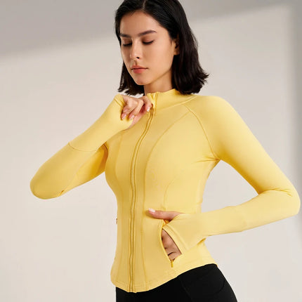 Women Outdoor Yoga Jacket Zip Top Breathable Quick Dry by zapcart