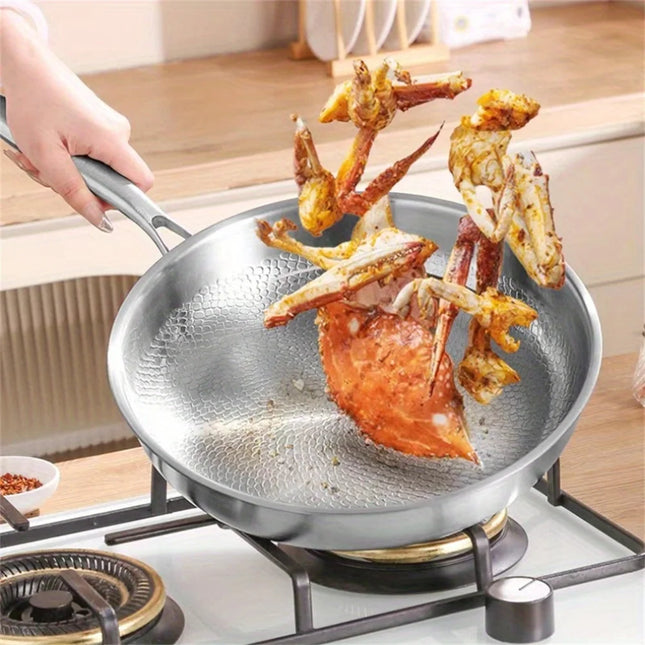 Cookware Fish Scale Hammered Titanium Frying Pan 26cm/28cm - Titanium Non-Stick Surface, Kitchen Pan for Induction Cooktops by zapcart