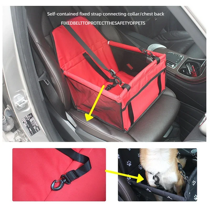 Dog Car Seat Cover Foldable Hammock Pet Harness Cat Bag Basket Stable and Foldable Travel Pet Dog and Cat Safety Car Seat by zapcart