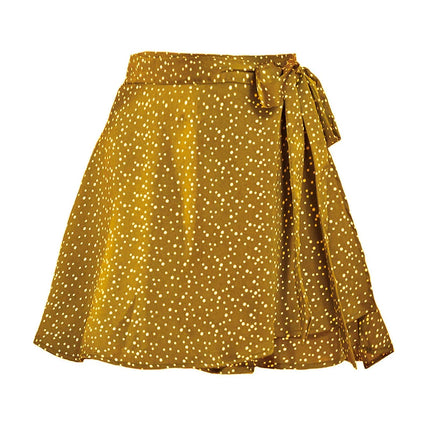Wrap Green Satin Mini Skirt Women Ruffle Vintage Lolita by zapcart