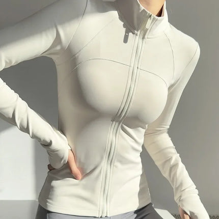 Women Zip Fitness Jacket Long Sleeve Quick Dry Yoga Top by zapcart