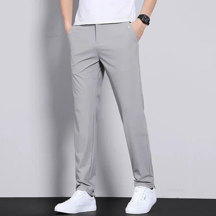 CN Guangdong Men Elastic Quick Dry Ice Silk Trousers by zapcart
