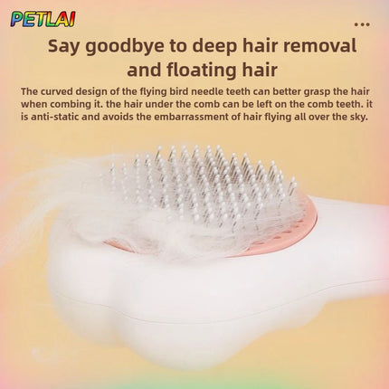 Cat Hair Remover Comb Flea Comb grooming with Release Button pet hair removal comb Cute design Paw massage Grooming Supplies by zapcart