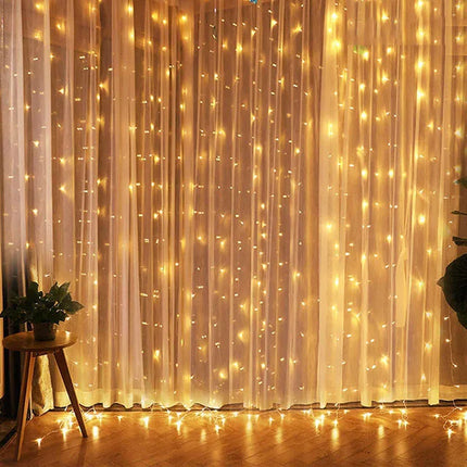 FENGRISE LED Curtain Garland Lights With Remote USB Wedding by zapcart
