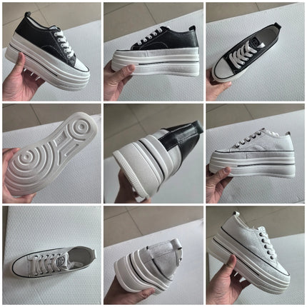 Fujin 8cm Genuine Leather Platform Sneakers For Women by zapcart