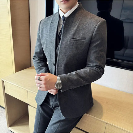 Korean Style Slim Fit Mens Elegant Suit Set By QUHNBGYCN by zapcart