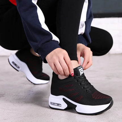 Women Platform Mesh Breathable Sneakers For Spring Comfort by zapcart