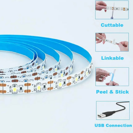 WIXOLighting USB LED Strip Lights 5m Warm White Living Room by zapcart