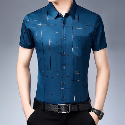 Men's Business Casual Shirt No Iron Wrinkle Resistant by zapcart