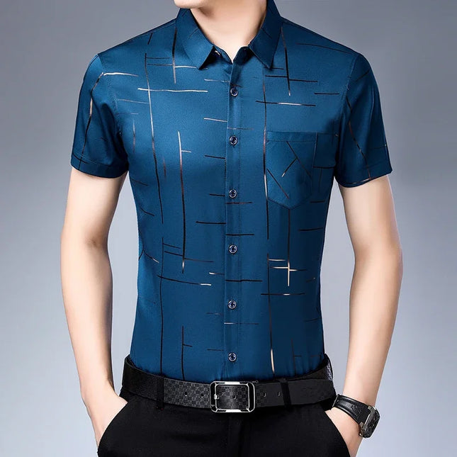 Men's Business Casual Shirt No Iron Wrinkle Resistant by zapcart