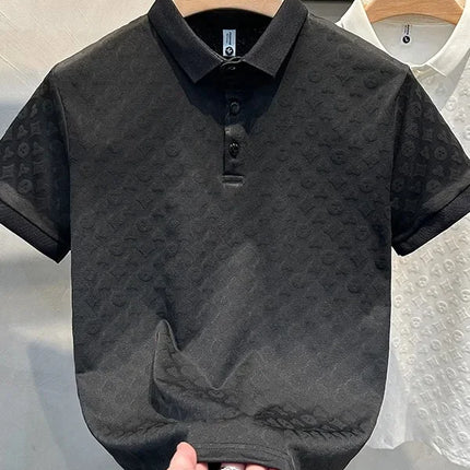 Breathable Ice Silk Mens Polo Shirt Hollow Short Sleeve CN by zapcart