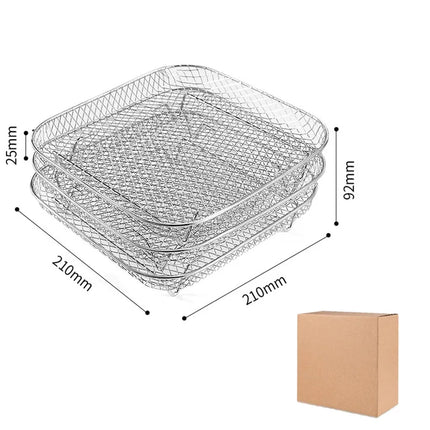 Choice Air Fryer Racks 3pc Stackable Stainless Mesh Home by zapcart