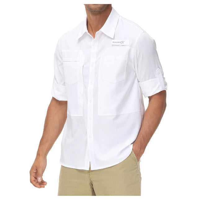 Men UPF 50 Fishing Shirt Back Mesh Sun Protection Casual by zapcart