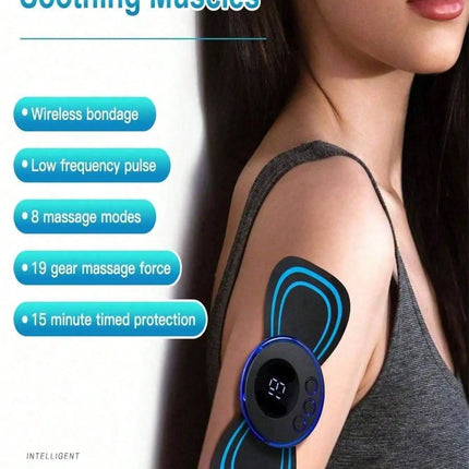 Mini Neck Massager, Electric Massager Sticker, Portable Body Massage Patch For Men, Women, Shoulder, Arms, Leg by zapcart