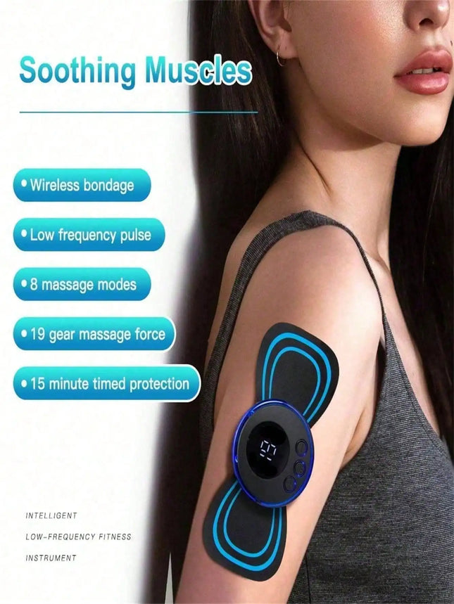 Mini Neck Massager, Electric Massager Sticker, Portable Body Massage Patch For Men, Women, Shoulder, Arms, Leg by zapcart