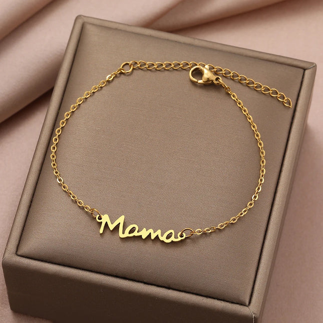 DGIDDKCN Mama Pendant Stainless Steel Bracelet For Women by zapcart