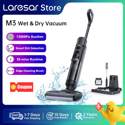 Laresar M3 Cordless Wet Dry Vacuum Edge Cleaning Household by zapcart