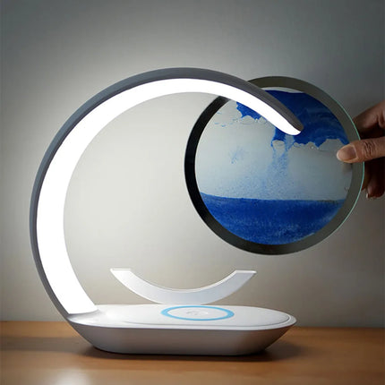 Icsatma Quicksand Table Lamp Wireless Charging Office 3D
