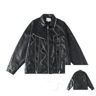 Womens Leather Jacket Synthetic Asymmetric Zip STIWAUP by zapcart