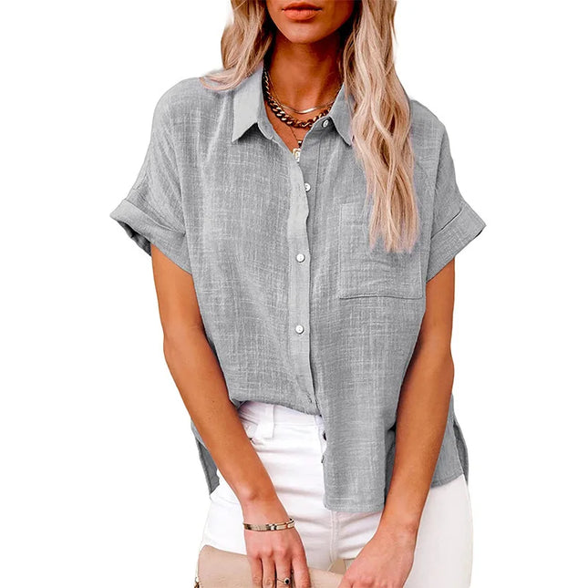 Cotton Linen Summer Tee For Women Breathable Loose Fit by zapcart