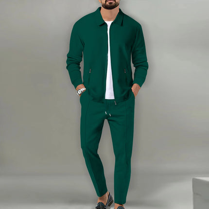 CN Zhejiang Men Slim Fit Jacket With Zipper Pocket Set by zapcart