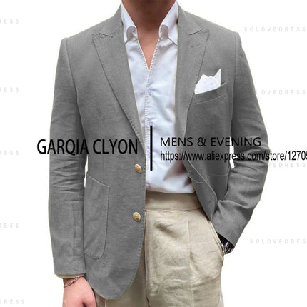 CN Jiangsu Just One Blazer Linen Suit For Men Wedding Ready by zapcart